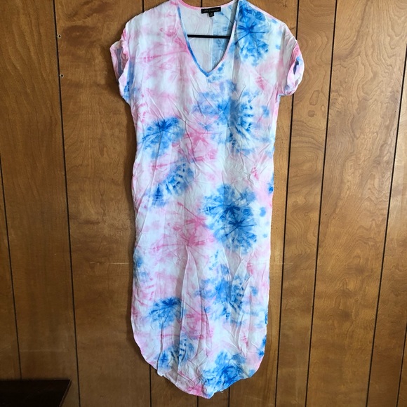 NWOT Shinestar Tie Dye Mini Dress Blue Pink XS - Picture 1 of 10